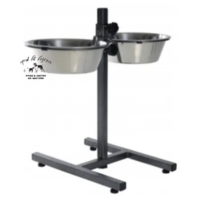 CAMON זוג קערות 28 ס"מ נירוסטה עם מעמד מתכוונן לכלב גדול מאוד- 4000ml