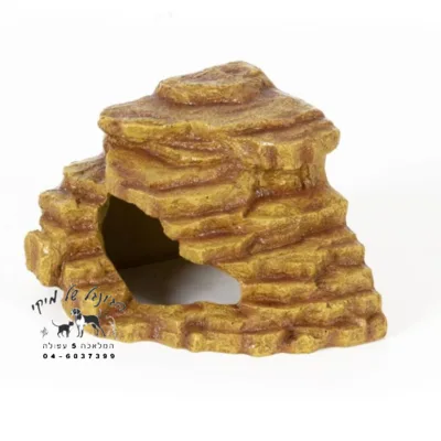 REPTIZOO מסתור מערה פינתית דמוי סלע 26*26*18
