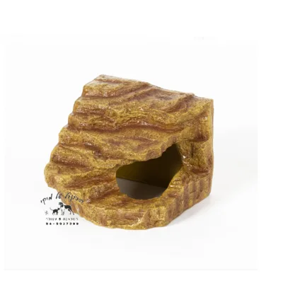REPTIZOO מסתור מערה פינתית דמוי סלע 20*19*16