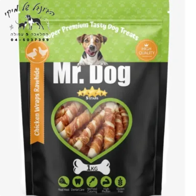 מיסטר דוג חטיף רולים מצופים עוף לכלבים, 1 ק"ג