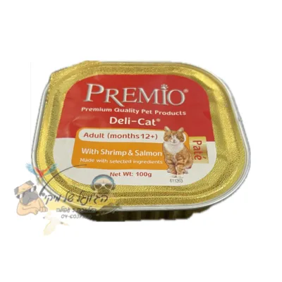 פרמיו שימורי פטה שרימפס וסלמון 100 גרם