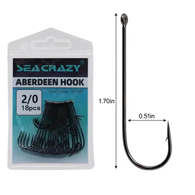 SEA CRAZY ABERDEEN HOOK #2/0 18PCS