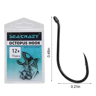 SEA CRAZY OCTOPUS HOOK #12 15PCS