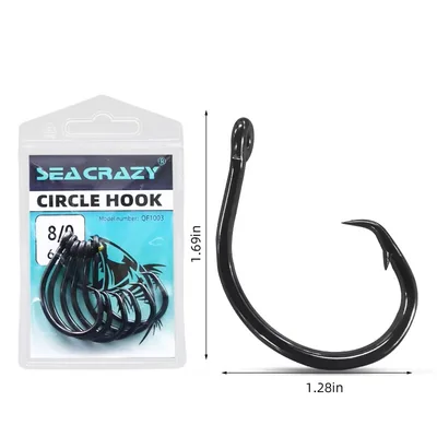 SEA CRAZY Carbon Steel Demon Circle #8/0 6PCS