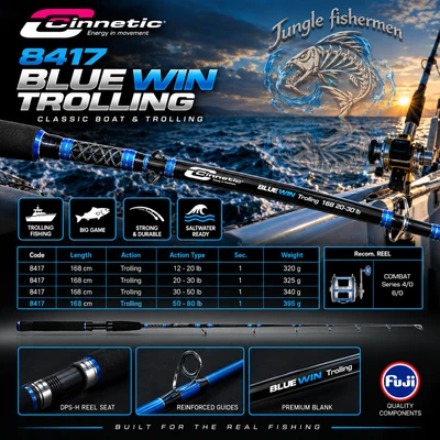 cinnetic - blue win trolling 20-30lb/1.68m - 8417-30
